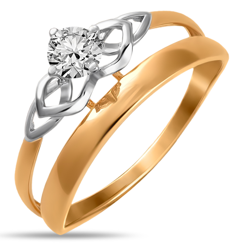 Кольцо, золото, фианит, 01-115386